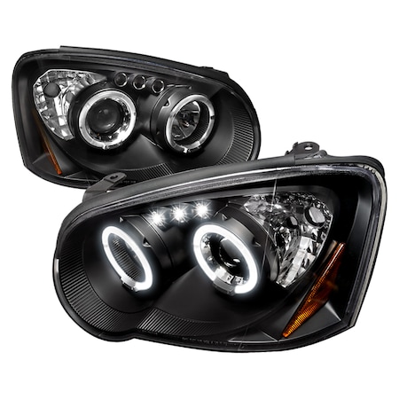 Spec-D Tuning 04-05 Subaru Impreza Halo LED Projector Black 2LHP-WRX05JM-TM
